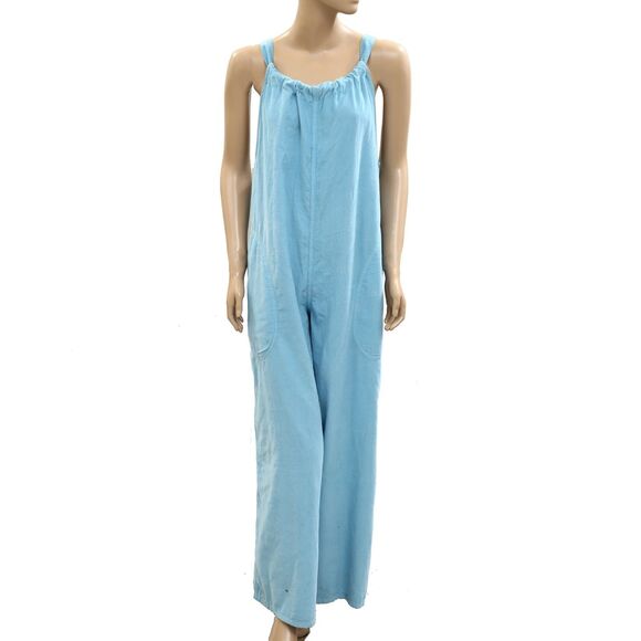 Free People We The Free Freebird Cord Jumpsuit Wide Leg Cotton Cozy XS 284595 - Picture 5 of 10